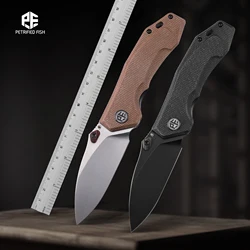 Petrified Fish PFP04 Folding Knife Utility Tactical knife K110 Steel Flax Handle Outdoor Survival Hunting Cutting EDC Hand Tools