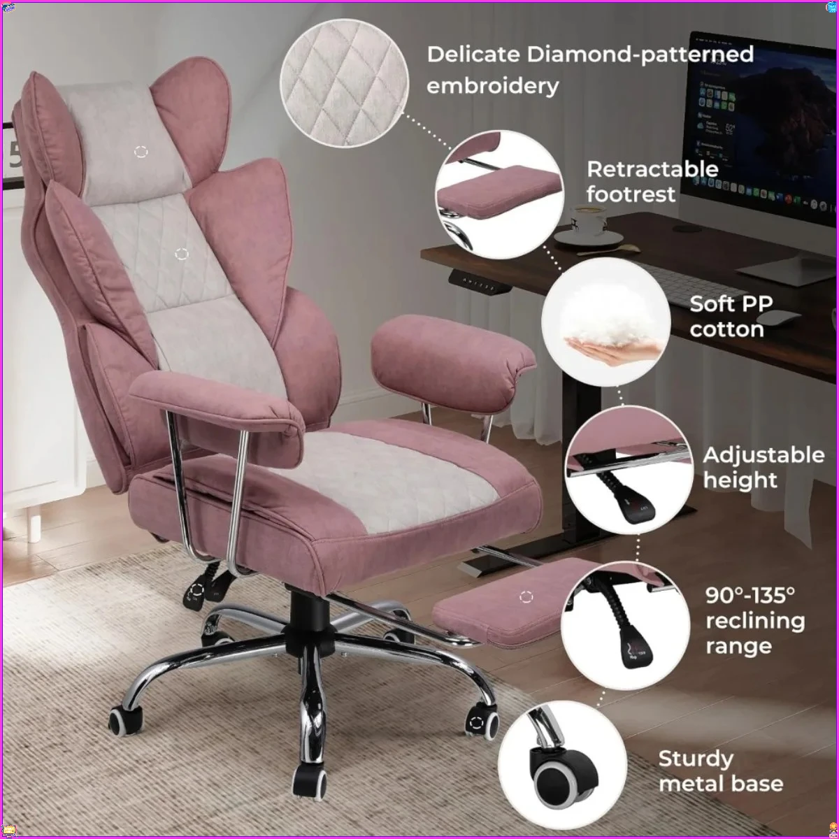 Big and Tall Office Chair, High Back Leather Gaming Chair with Footrest, Executive Ergonomic Office Chair with Pocket Spring