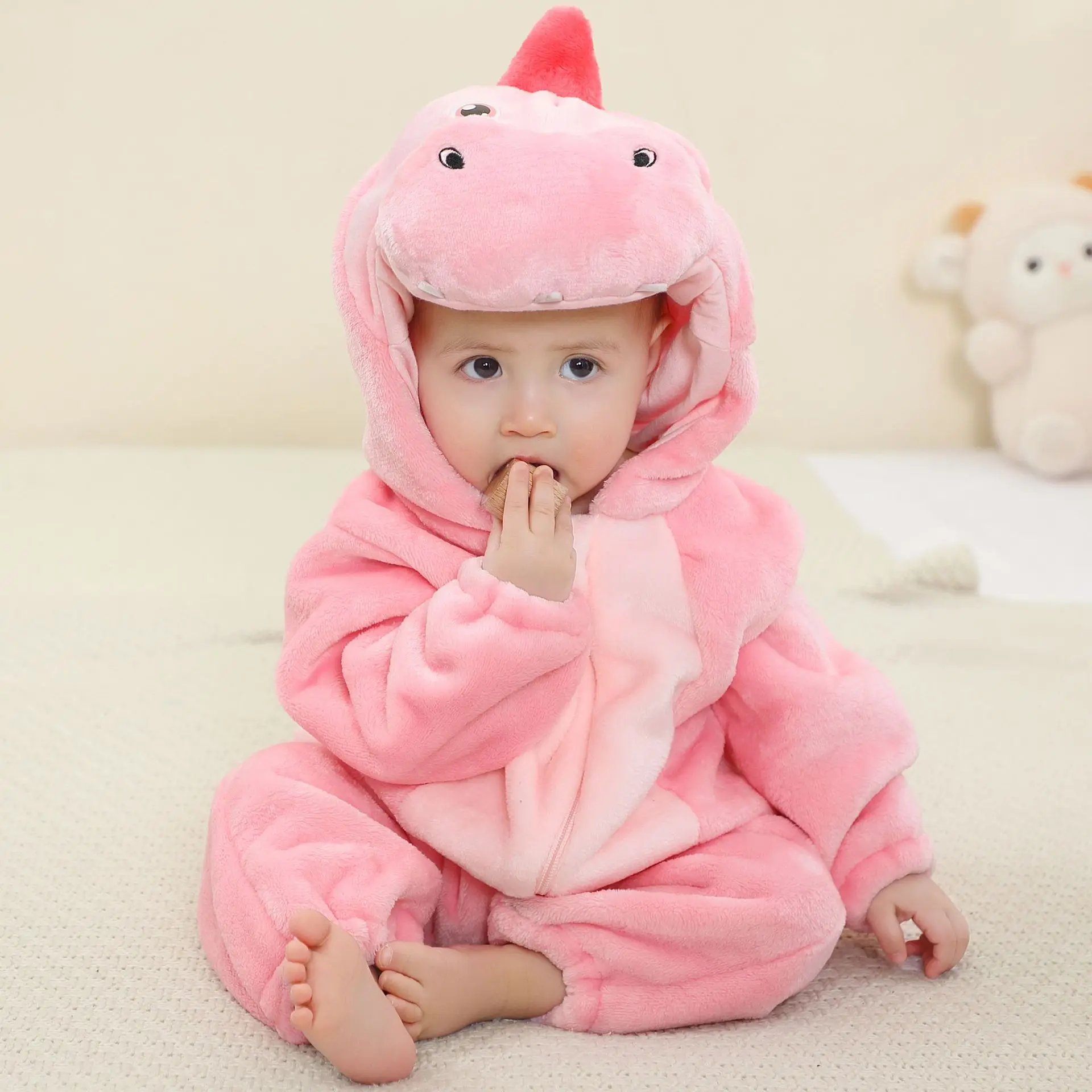 

Baby Boy Clothes Dinosaur Jumpsuit 2025 Autumn Fashion Cartoon Flannel Baby Costume Jumpsuit