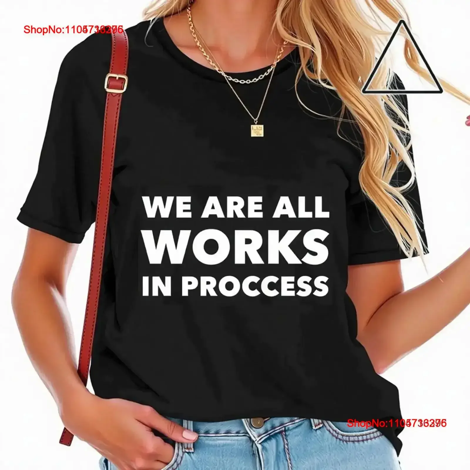 WE ARE ALL IN PROCESS Inspirational Black T Shirt for Pe vintage Washed Stylish fashion streetwear Soft Comfortable vintage
