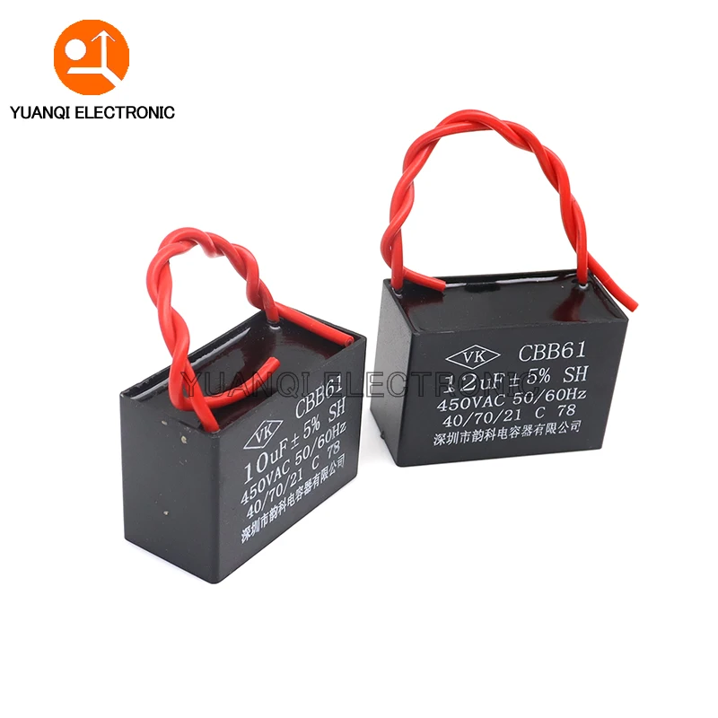 CBB61 Start capacitor 450V 1/1.2/1.5/1.8/2/2.5/3/3.5/4/4.5/5/6/7/8/10/12/15/16/18/20/25UF Fan Ceiling Motor Run Capacitor CBB