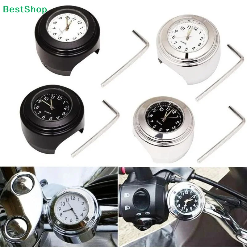 Temp Gauge Motorcycle Handlebar Mount Clock Motorcycle Watch Waterproof Universal 22-25.4mm Luminous Clock