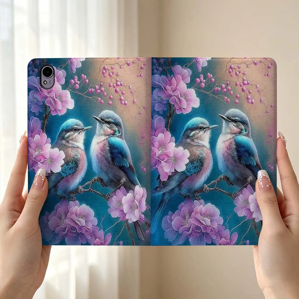 Blue Birds Flowers For Huawei MediaPad MatePad Honor Pro V6 9 V8 X9 X 10 13.3 12.3 11 11.5 Inch Tablet Case Pen Tray