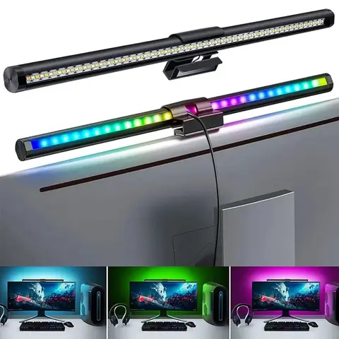 Luce per schermo del computer Lampada da scrivania Luce per schermo Lampada a sospensione 44/50 cm Lampada da tavolo RGB Monitor LCD Luce per studio Luce USB per laptop