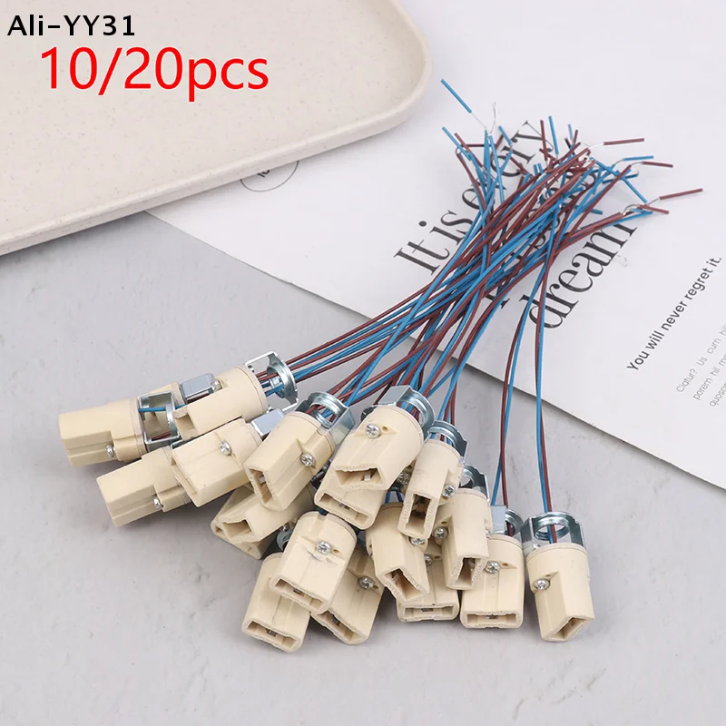 【R】【HMA73】10/20Pcs G9 Light Bulb Socket Ceramic Lamp Base Holder Connector Led Halogen Light LED Lamp Bulb Holder Base Fixture