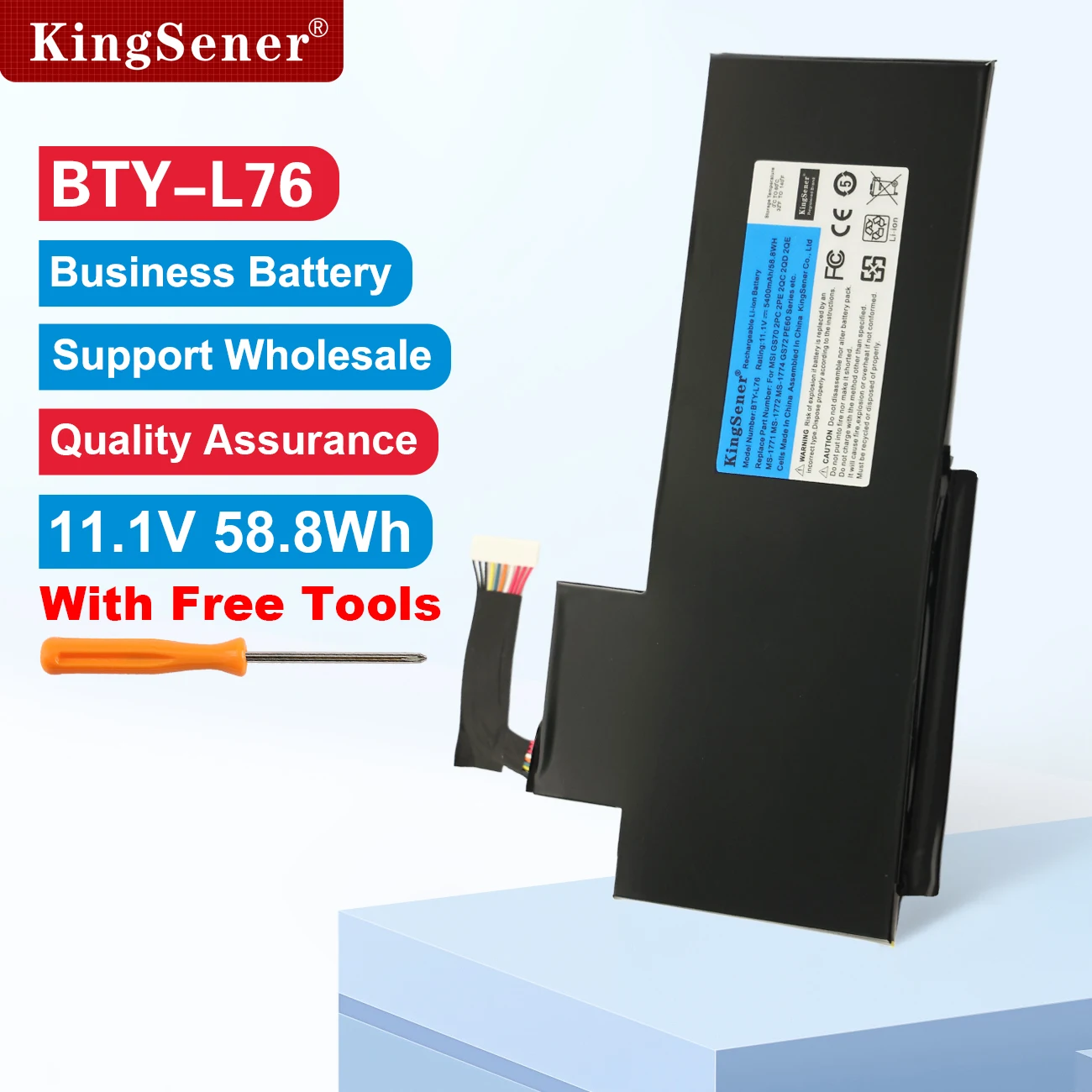

KingSener BTY-L76 Аккумулятор для ноутбука MSI GS70 MS-1771 MS-1772 MS-1774 2QC-019XCN для Medion Erazer X7615 X7613 11,1 В 5400 мАч