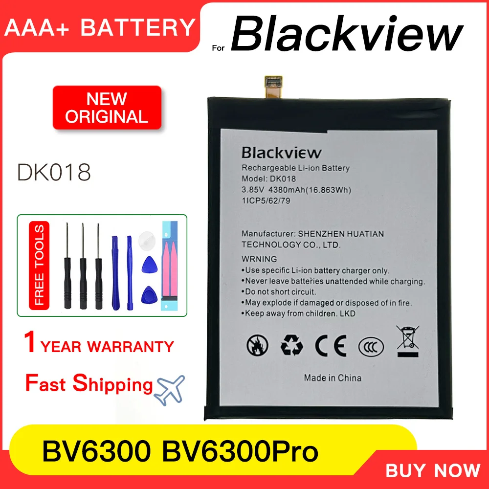 Genuine 4380mAh 16.863Wh DK018  For Blackview BV6300 BV6300 Pro High Quality battery mobile batteria batteries+free tools