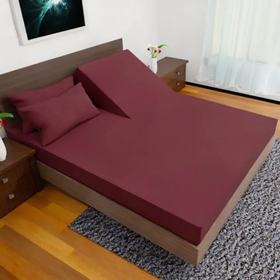 

Sheets Sets for Adjustable Bed, 4 Pcs Deep Pockets Double Brushed Microfiber Sheets, 34 Inch Fitted Sheet, 1 Flat Sheet and 2 P