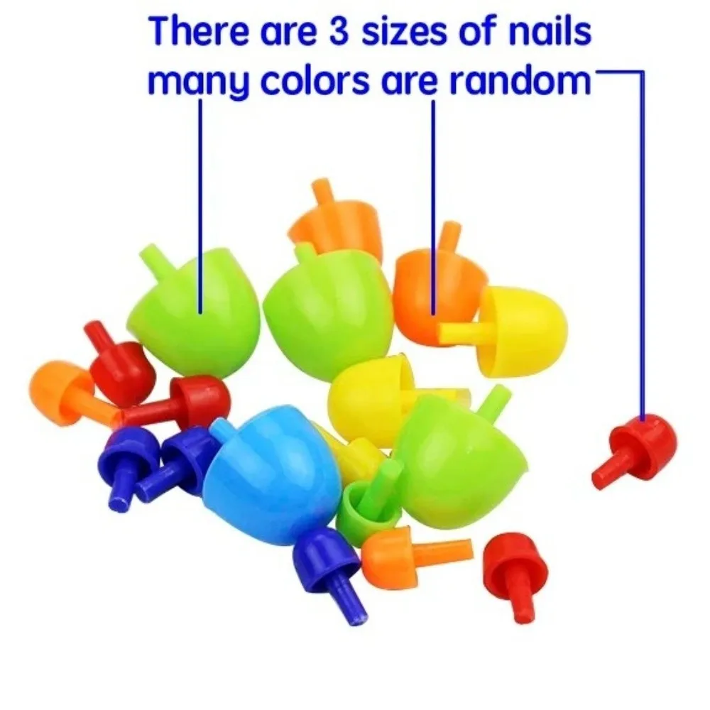 Colorful Mushroom Nail Building Blocks Creative Interactive Pegboard Set Color Cognition Handmade Mushroom Nail Puzzle