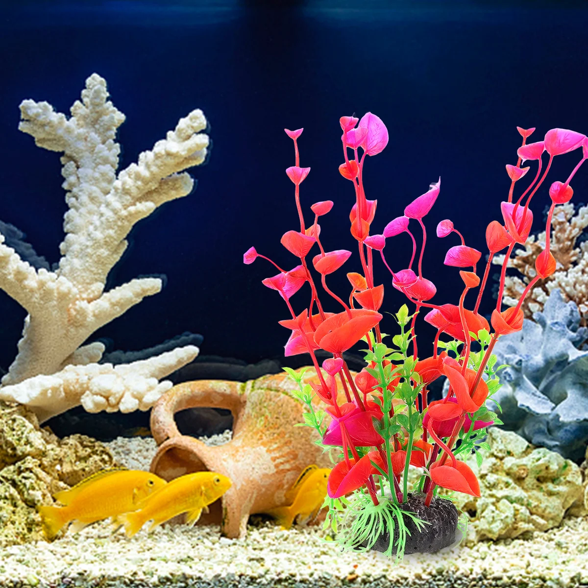 

2Pcs Simulation Aquatic Plants Decoration for Aquarium Fish Tank Landscape Artificial Reef Set Enhance Visual Appeal and Provide
