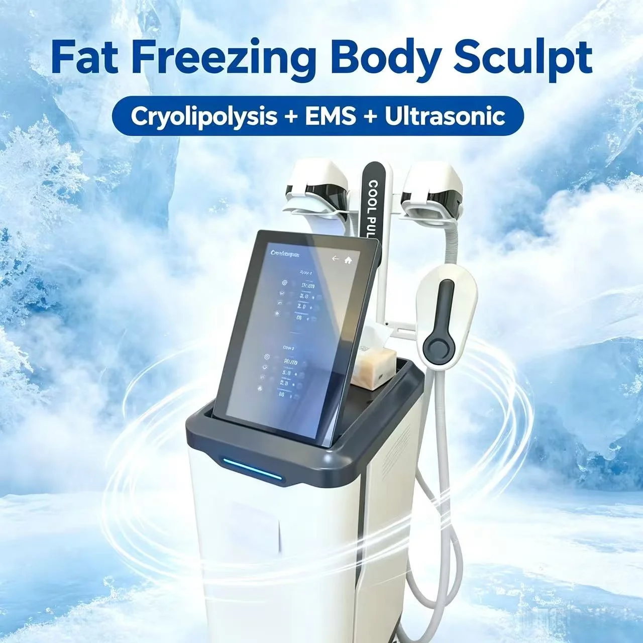 NEO 2-in-1 6500W RF Body Contouring Machine, Cryolipolysis Fat Freezing Slimming Device with EMS Muscle Stimulation Ultrasonic