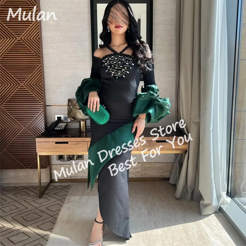 

Customized Elegant Long Evening Dresses for Special Occasions Halter Beads Floor-Length Sweep Train Women Gala Party Dress 2025
