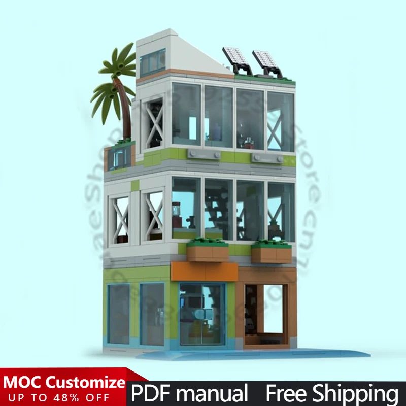 

Модульный конструктор 651 деталь: Апартаменты на пляже - Модификация набора 60365 MOC. Сборная модель для самостоятельной сборки, подарок.