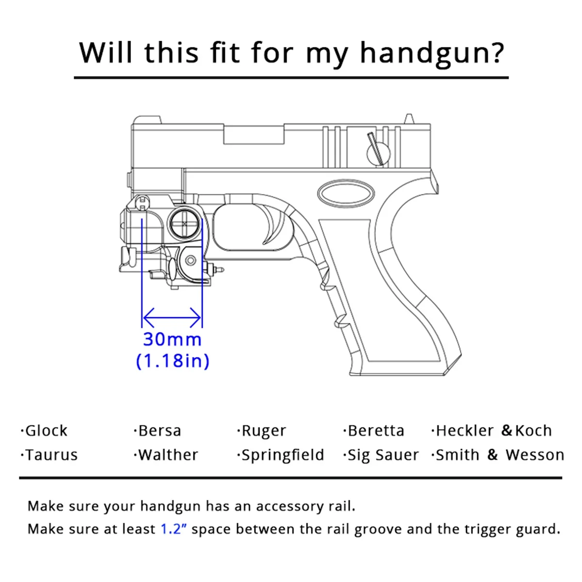 Tactical Green Red Laser Visão Combo Luz, Scout Compact Pistola Lanterna, Glock 17, 19, Taurus G2C, Beretta PX4, Mini Lanterna