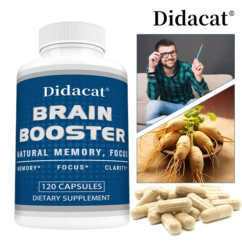 Didacat Brain Supplements - Helps with Memory, Clarity, Focus, Balanced Energy Levels, Supports Brain Health