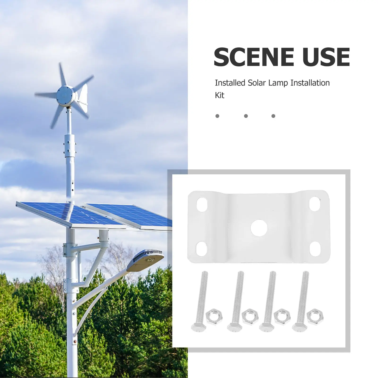 Installazione staffa Kit palo di prolunga luce 1 set Kit di estensione braccio lampada per montaggio su palo luce solare Uso esterno