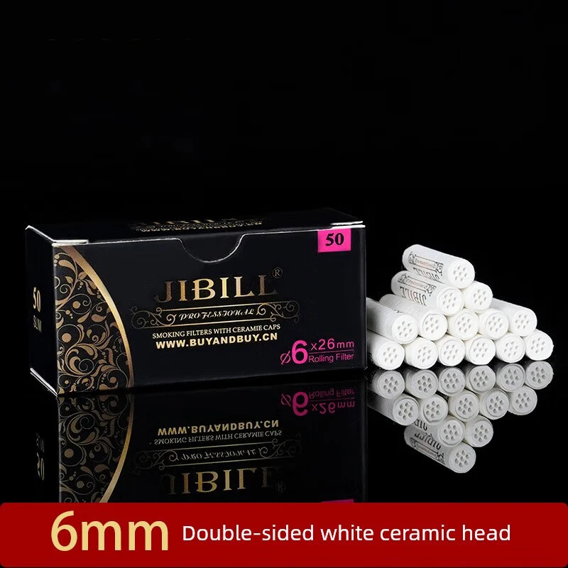 

50PCS 6mm Tobacco Smoking pipe filter element 6mm ceramic filter High temperature resistance activated carbon Tube Paper filters