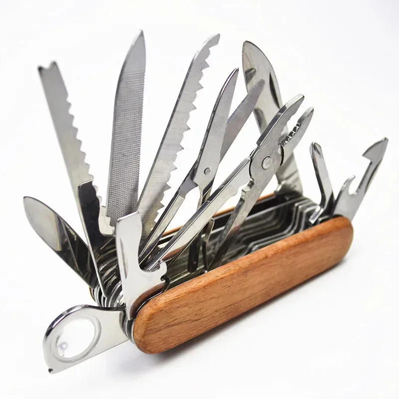 Hot Sale Multifunctional Folding knife Wood Handle Pocket Knife MultifunctionalArmy Knives military survival knives EDC Tools