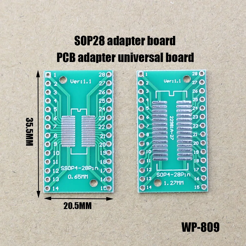 1pcs SO28 SOP28 SSOP28 TSSOP28 SSOP4-28P SOIC28 à DIP28 Adaptateur Convertisseur de panneau de CARTE PCB