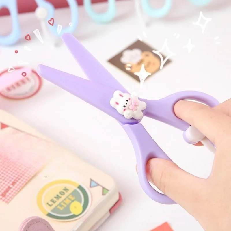 Cute Children Plastic Scissors for Handwork Making Art Tool Kits Kindergarten Kids DIY Scissors Safe Birthday Gifts