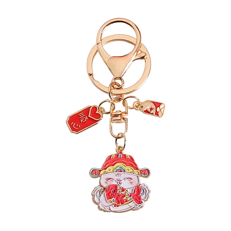 1Pcs Creative Cute Spring Festival Snake Keychain Cartoon Chinese New Year Zodiac Snake Keychain Chinese Style Snake Key Ring