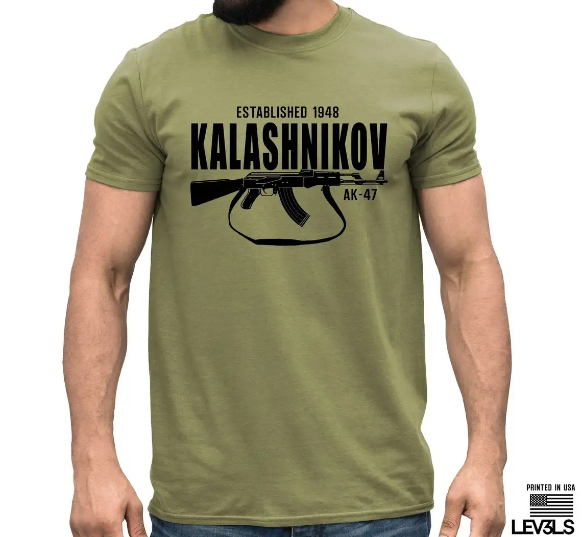 

Classic Kalashnikov AK-47 Assault Rifle T-Shirt 100% Cotton O-Neck Summer Short Sleeve Casual Mens T-shirt Size S-3XL