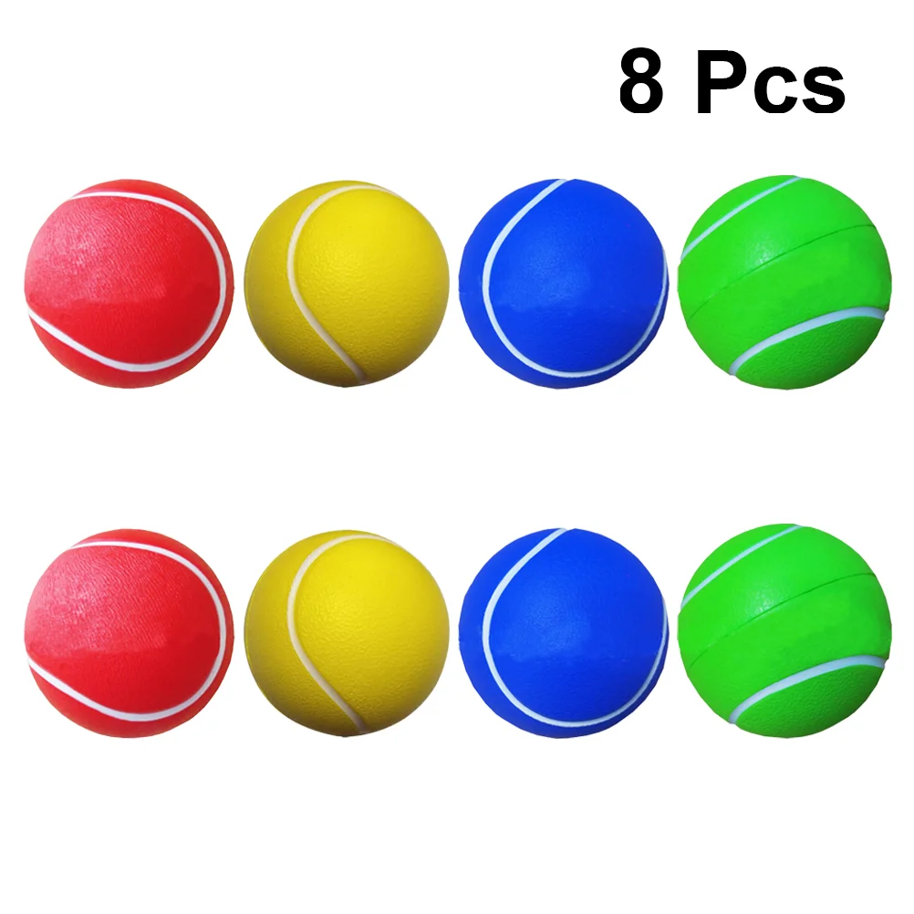 8 stuks creatieve tennisballen oefentennisballen sport PU tennisballen speelbal (2 stuks geel, 2 stuks rood, 2 stuks blauw, 2 stuks