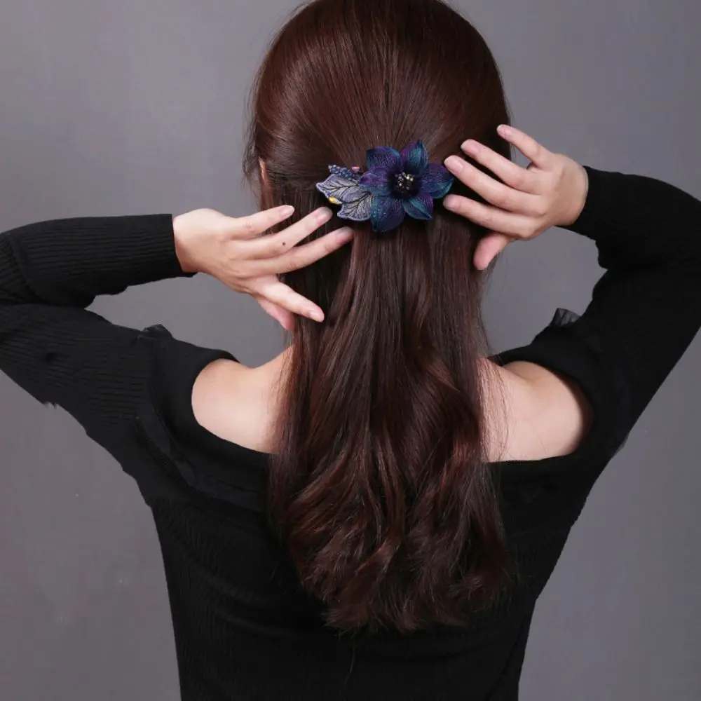 

Temperament Korean Style Women Hairpin Large Headdress Flower Hairclip Hair Clip Exquisite Crystal Headdress Girls