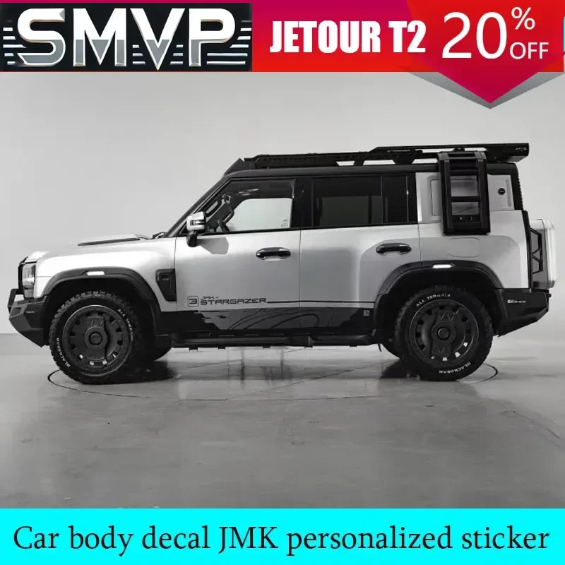 

Для JETOUR Traveler T2 2023-2024 наклейки на кузов автомобиля JMK модифицированные персонализированные внедорожные внешние наклейки автомобили украшают кусок