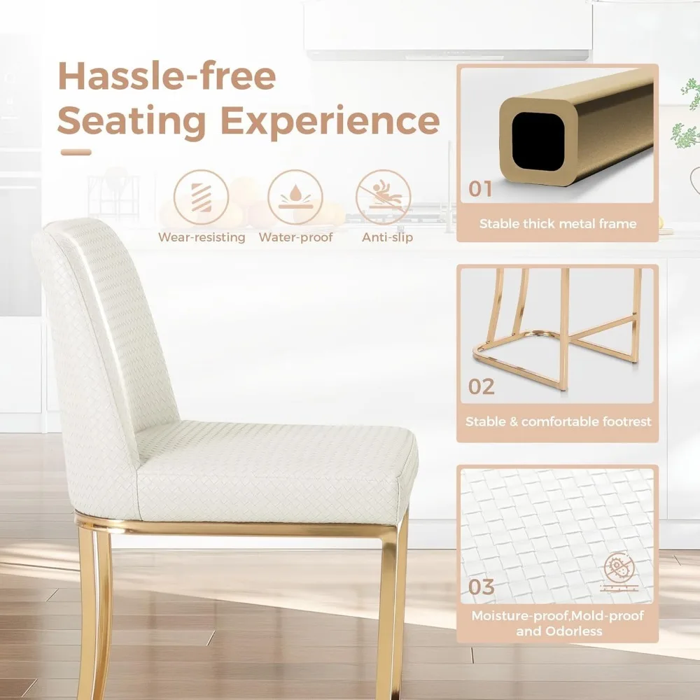 Counter Height Bar Stools with Back for Kitchen Counter 24 Inch Modern Upholstered Faux Leather Barstools Farmhouse Bar Chairs