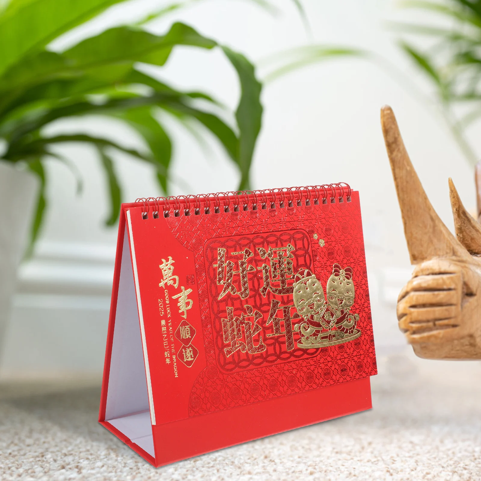

2025 Chinese New Year Table Calendar Flip Design Year of Snake Elegant Desk Planner Home Office Decorative 2025 Table Calendar