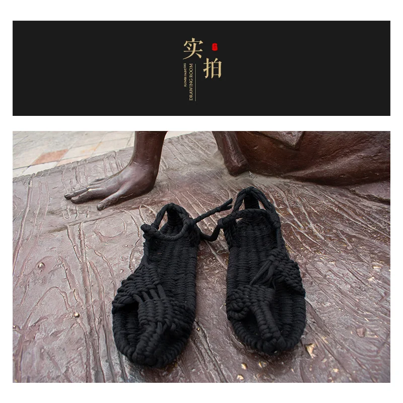 Jarycorn 2023 New Pure Handmade Ethnic Lace-Up Sandals For Men And Women Summer Fashion Stage Performance Sandals