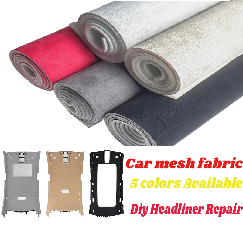 

Car Headliner Mesh Fabric Non Adhesive Sponge Foam Backing Upholstery Material for RV Auto Roof Ceiling DIY Repair Recondition