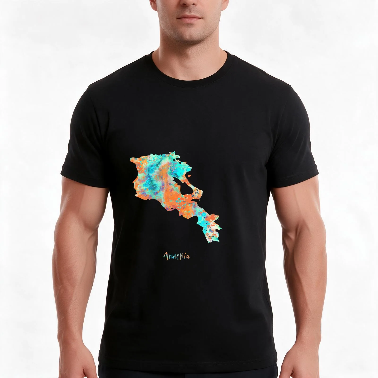Armenia map, Armenia T-Shirt, Summer Casual Cotton Tee, Oversized Streetwear Tops, Vintage Graphic Print, Loose Fit Short Sleeve