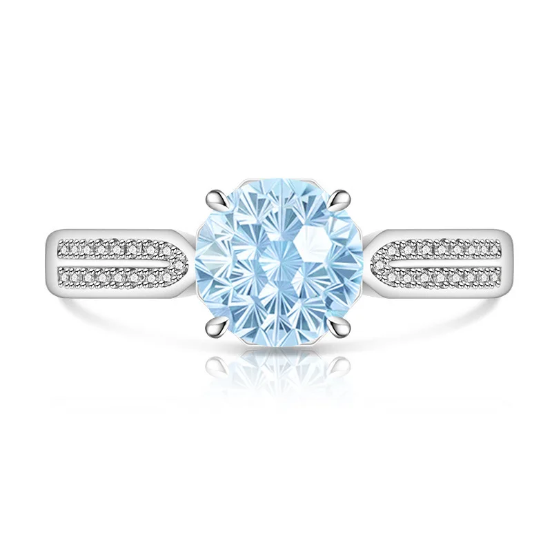 Schlichter, Dezent-Eleganter 925 Sterling Silber Dahliaschliff Hochkarätiger Diamant Mode Damenring Schmuck – Detail 17