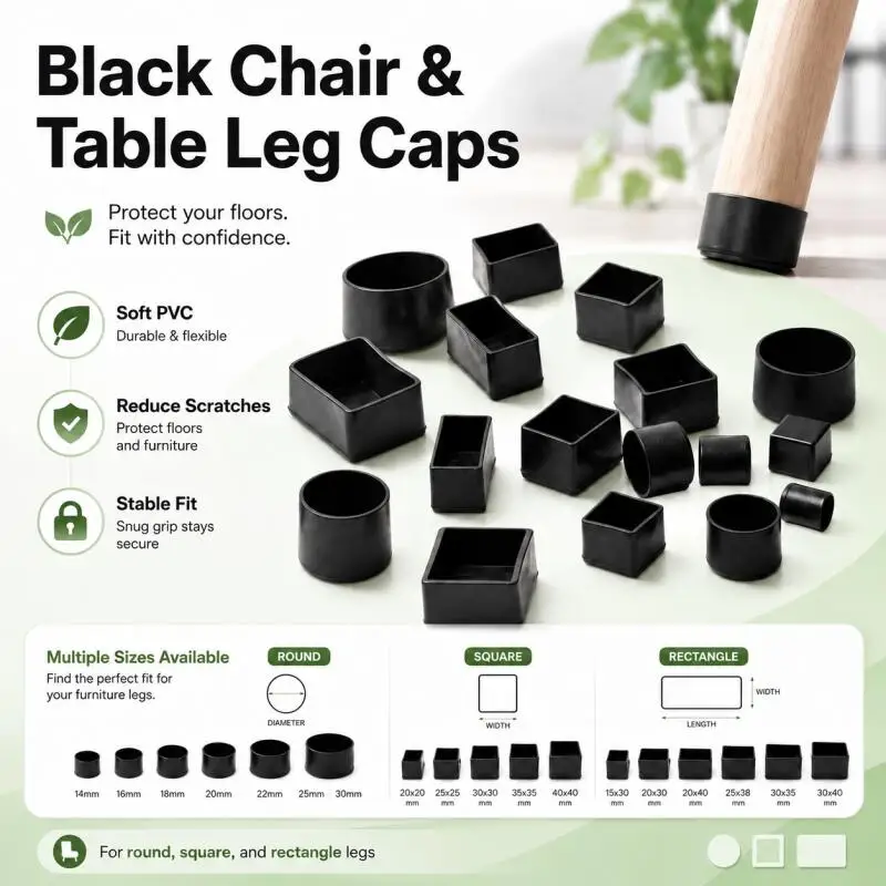 4/8/12pcs Silicone Chair Leg Caps Non-slips Table Foot Dust Cover Socks Floor Protector Pads Pipe Plugs Furniture Leveling Feet