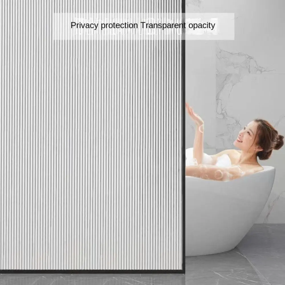 New Reeded Glass Window Privacy Film Opaque UV Protection Static Stripe Decorative Window Film Anti-peep Glass Frosted Film