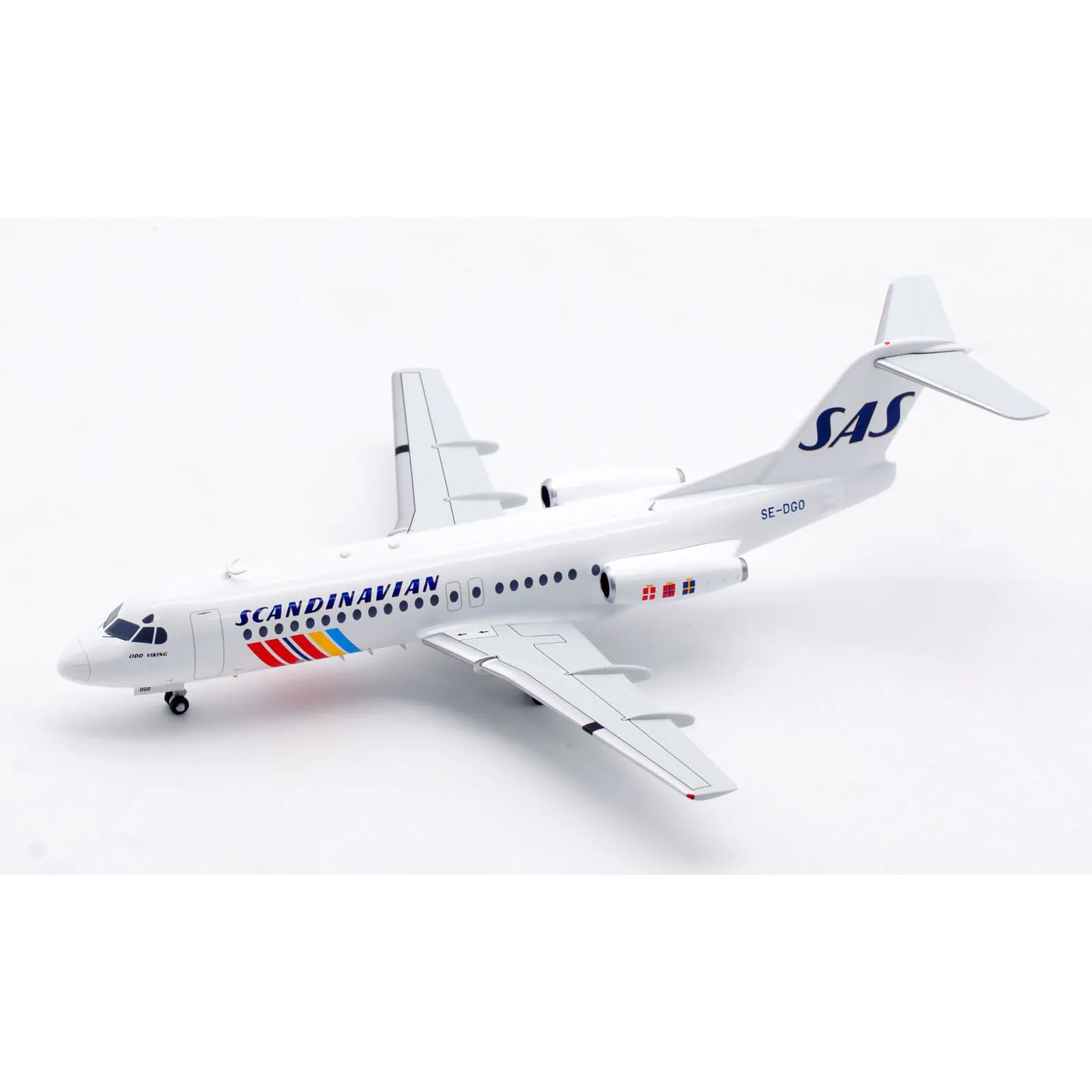 طائرة انفلايت قابلة للتحصيل ، 1:200 شركة الطيران الاسكندنافية ، SAS FOKKER F-28-4000 ، SE-DGO ، هدية سبيكة ، IFF28SK0720 #5