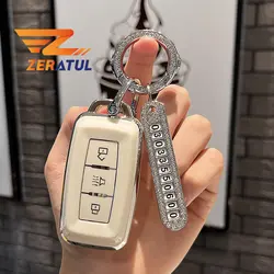 TPU Shell Fob Holder For Chery Jetour X70 X70M X70S X90 X95 Plus 2020 2021 2022 Car Remote Key Case Cover Keychain Accessories