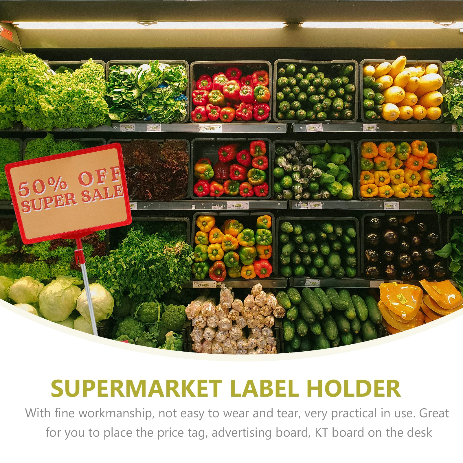 

A4 Poster Height Adjustable Transparent PVC Display Stand Sign Bracket Height Adjustable Stand Banner Retail Store Office