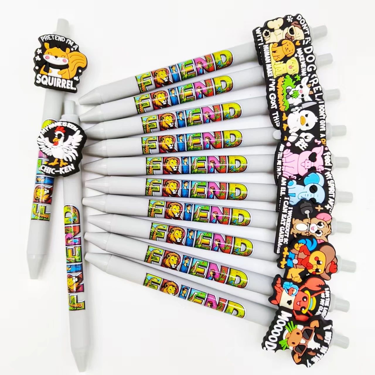 

8 шт./14 шт., шариковая ручка с надписью на тему животных, светло-серого цвета, портативная практичная шариковая ручка