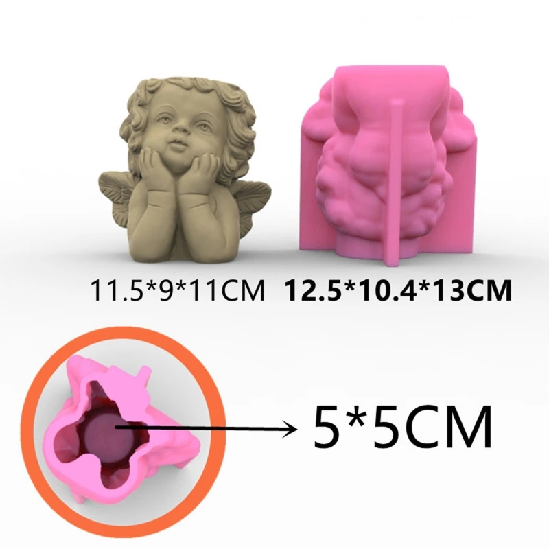 Геометрический милый ангел, гипсовые силиконовые формы, коробка для хранения, форма для изготовления суккулентных растений, для