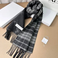 Luxury Brand Winter Warm Scarf Pashmina Men Women Wool Cashmere Scarf Shawl Classic Carriage Pattern Brand Factory Direct Sales