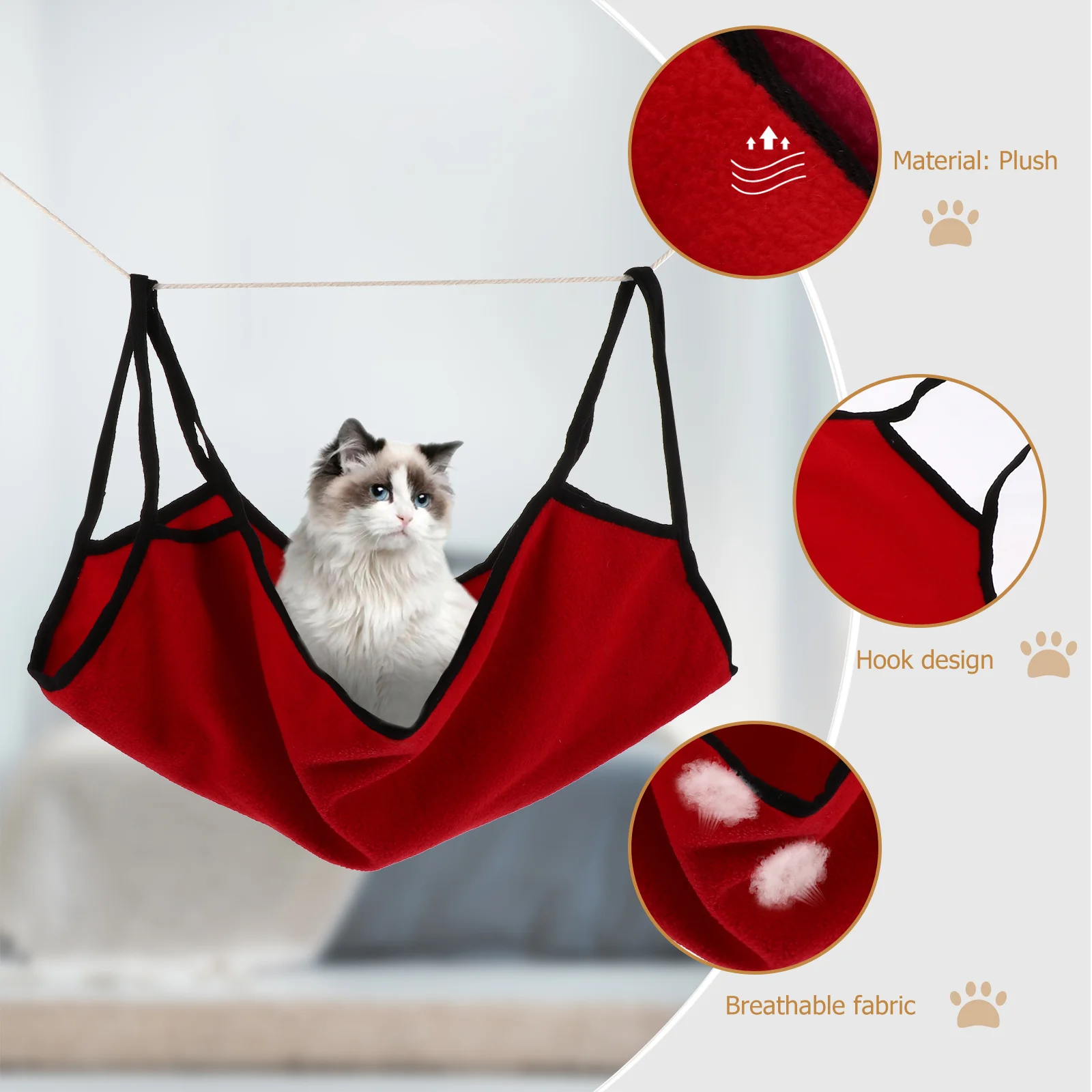 4 шт. подвесной гамак для кошек, безопасное прочное сиденье для отдыха для кошек, котят, маленьких домашних животных, уютное спальное гнездо, качели, кровать, гамак для кошек