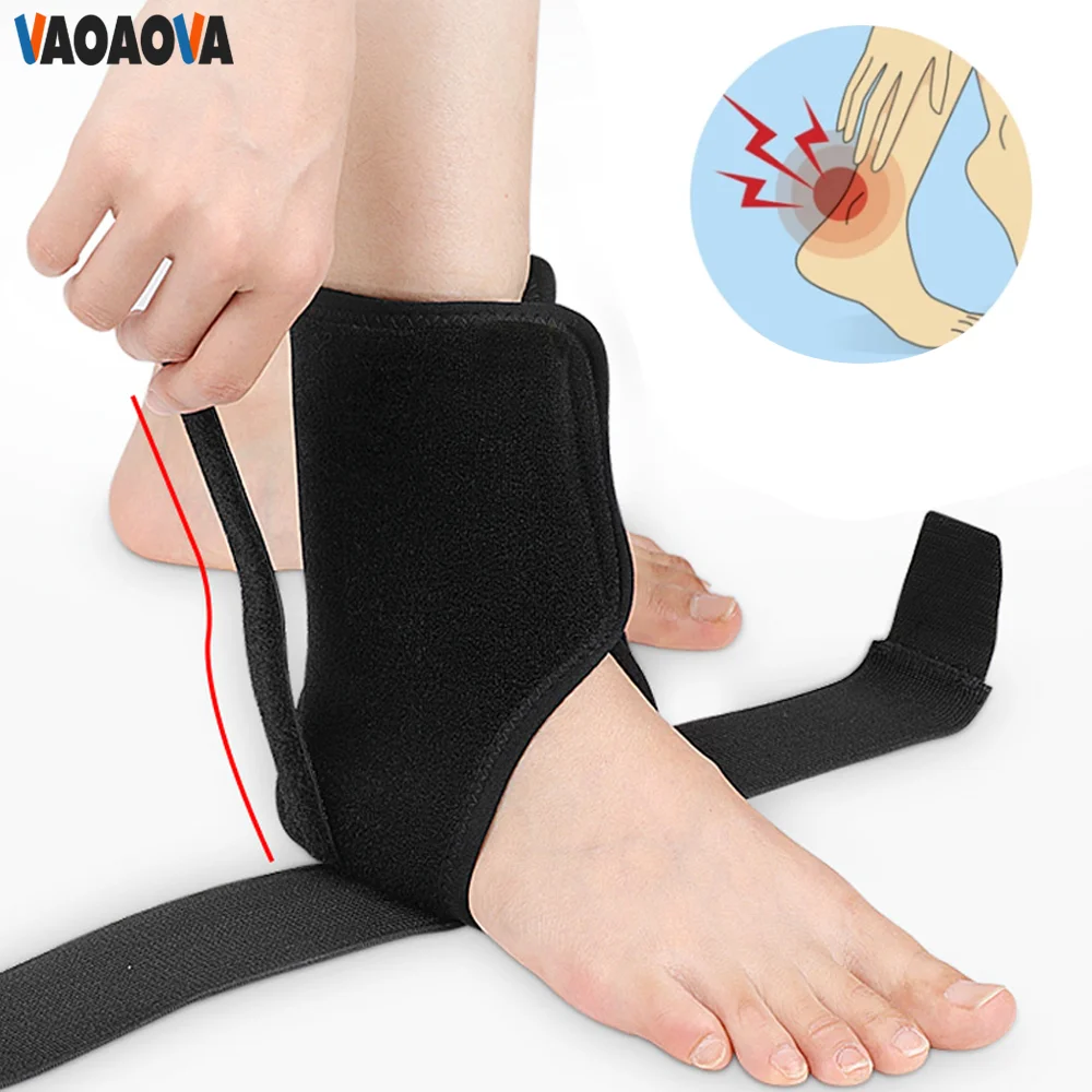 1 Pcs Adjustable Ankle Brace Lace up Stabilizer Support For Achilles Tendon Sprain Injury Recovery Running Basketball Volleyball