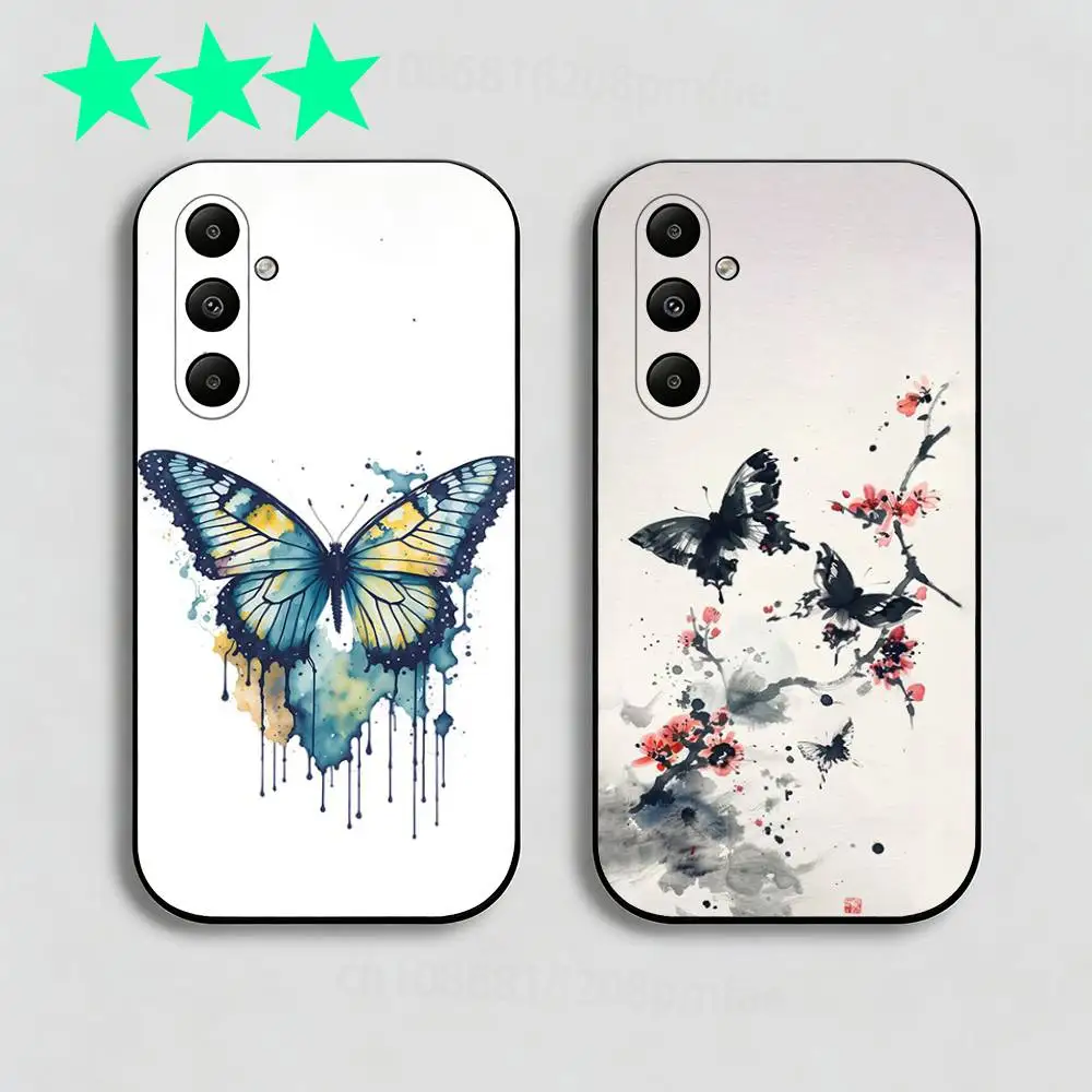 Ink and wash butterfly Phone Case for Samsung Galaxy A73,23,53,33,24,72,22,52,32,54,A34 Soft Cover