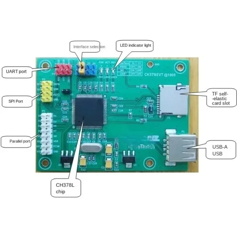 TF card read and write high-speed USB master-slave  parallel port serial  SPI CH378L CH378 module U disk