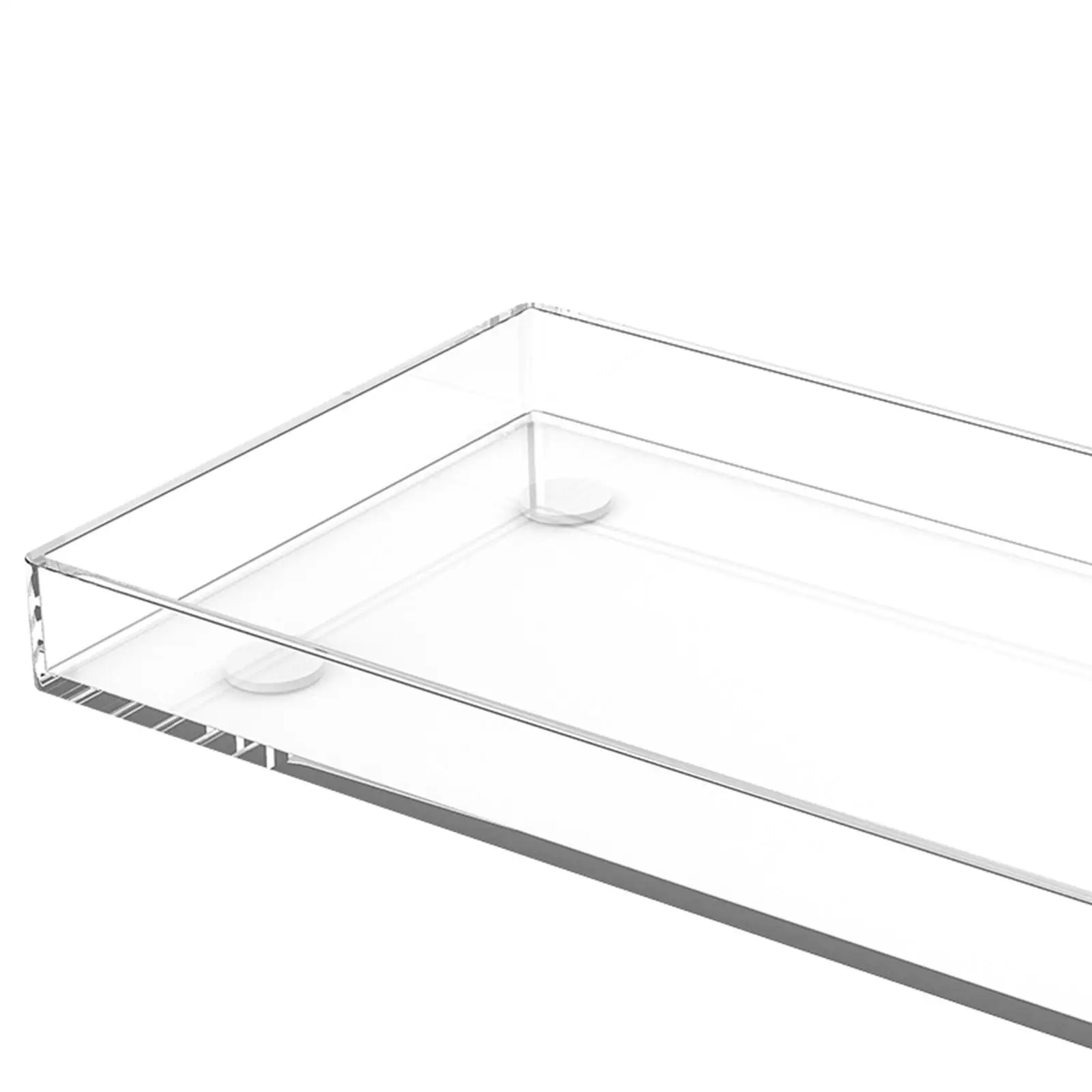 Clear Acrylic Tray Rectangular for Kitchen Tabletop Household Bedside Office