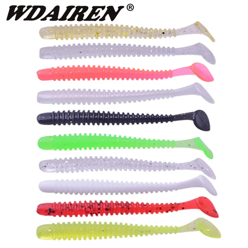 10 Pcs/lot Fishing Lure 7cm 2g Saturn Worm Wobblers Silicone Soft Lure Carp Swimbaits Artificial Soft Lures for Fishing Peche