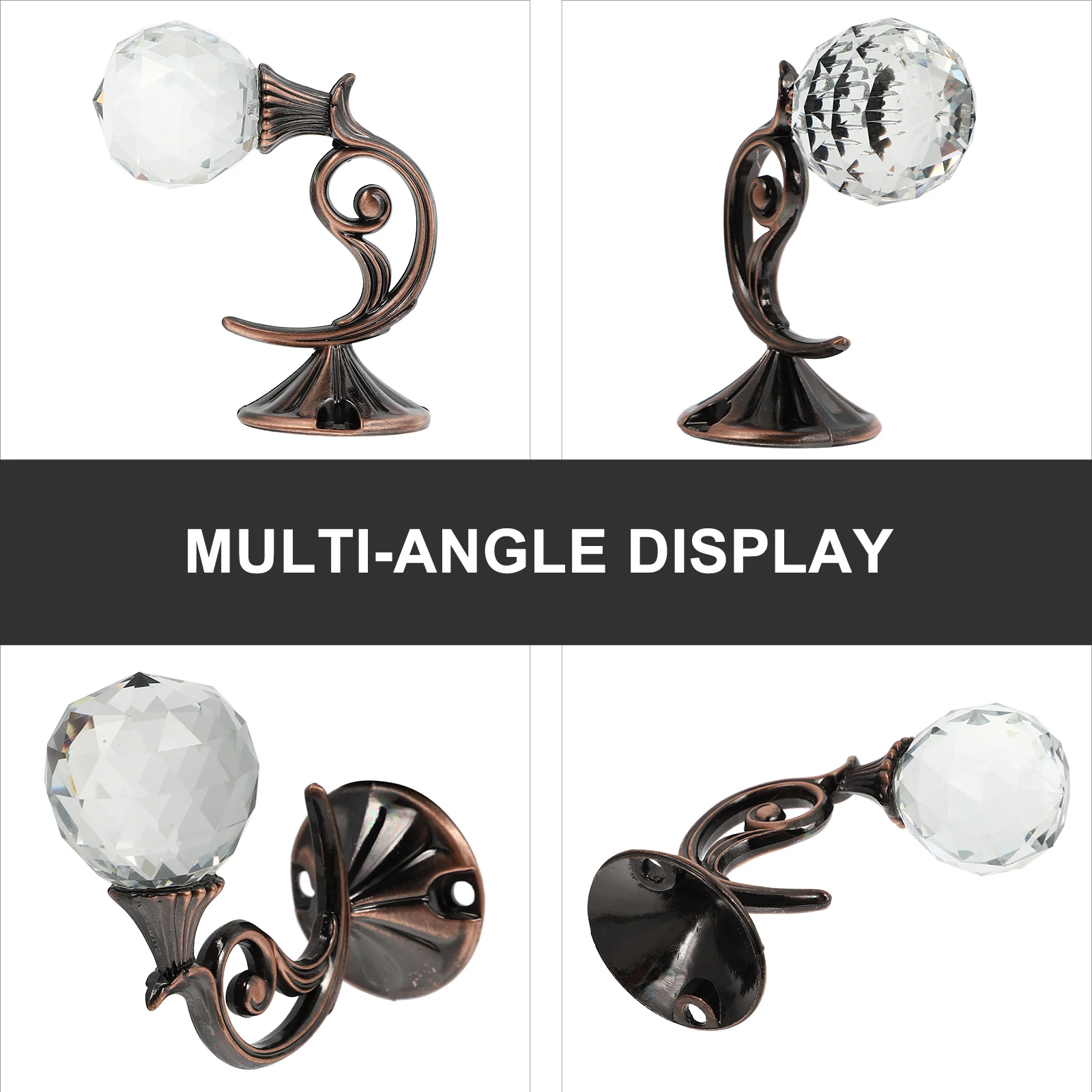 

2pcs Curtain Tiebacks Wall Hooks for Drapes Aluminum Crystal Decorative Mounting Hardware Chic Home Accessories